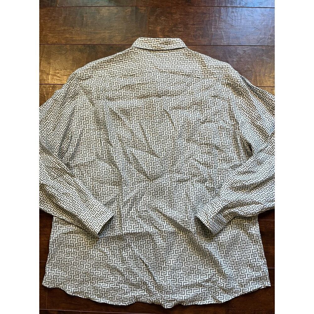 Stenstroms Mens Green Pattern 100% Linen Casual Button Down Fitted Body XL - Picture 7 of 7